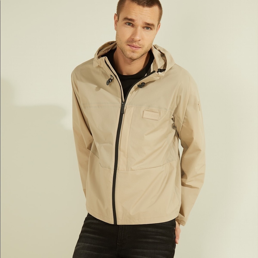 New GUESS Alton Hooded Nylon Jacket SZ S